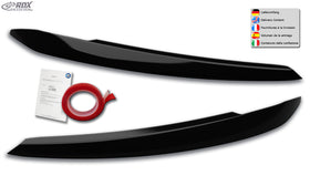 RDX Headlight Covers for VW Touran 5T (2015+) only for Halogen-Headlights black highgloss Light Brows