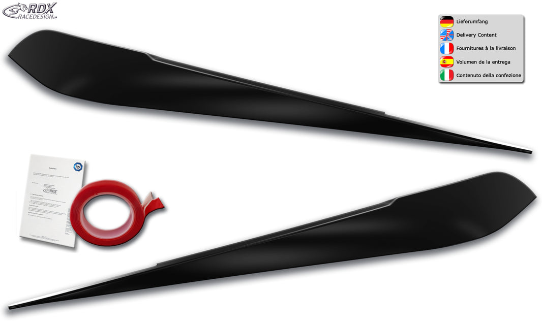 RDX Headlight Covers for BMW 1-series (F20 / F21 / 2011+), for Halogen, Light Brows