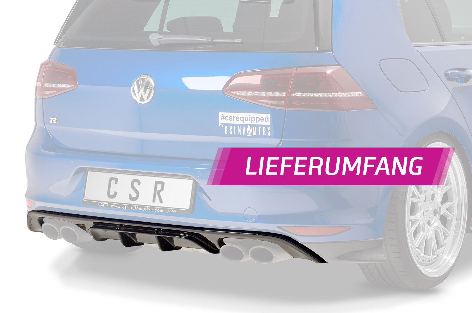 VW Golf 7 R/R-Line Rear Diffuser HA253-G