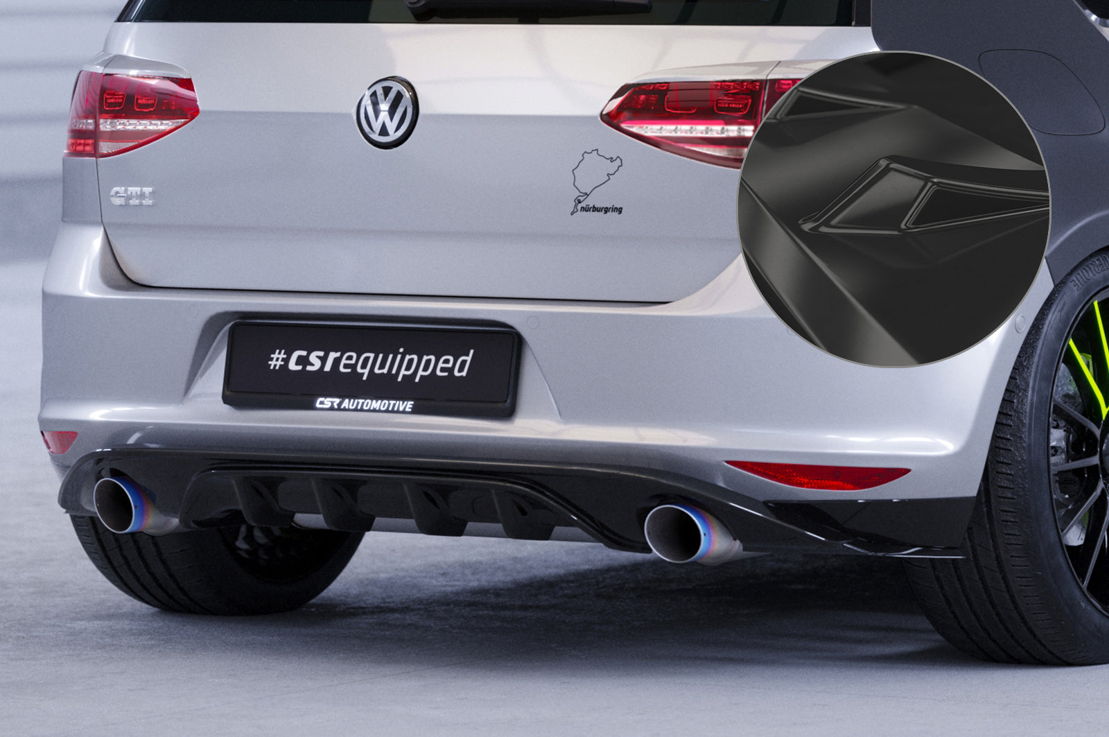VW Golf 7 Basis/GTI/GTD/GTE/e-Golf Rear Diffuser HA266-G