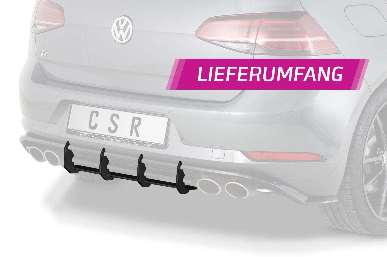 VW Golf 7 R Rear Diffuser HA313-B