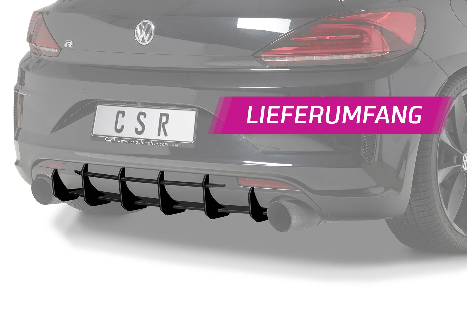VW Scirocco 3 R Rear Diffuser HA319-B