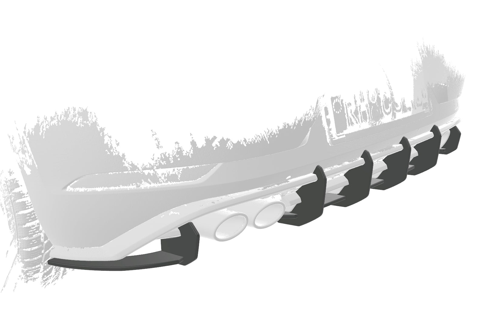 VW Golf 7 R Rear Diffuser HA373-L