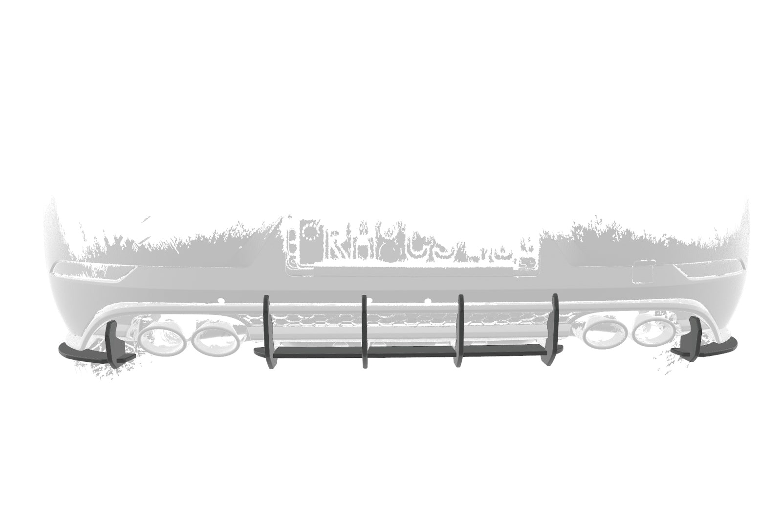 VW Golf 7 R Rear Diffuser HA373-L