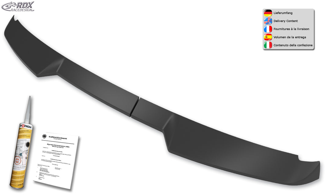 RDX Roof Spoiler for VW Caddy SB 2K 2KN (2020+) & FORD Tourneo Connect SK SKN (2022+) for Barn Door (2 Rear Doors) Trunk Spoiler