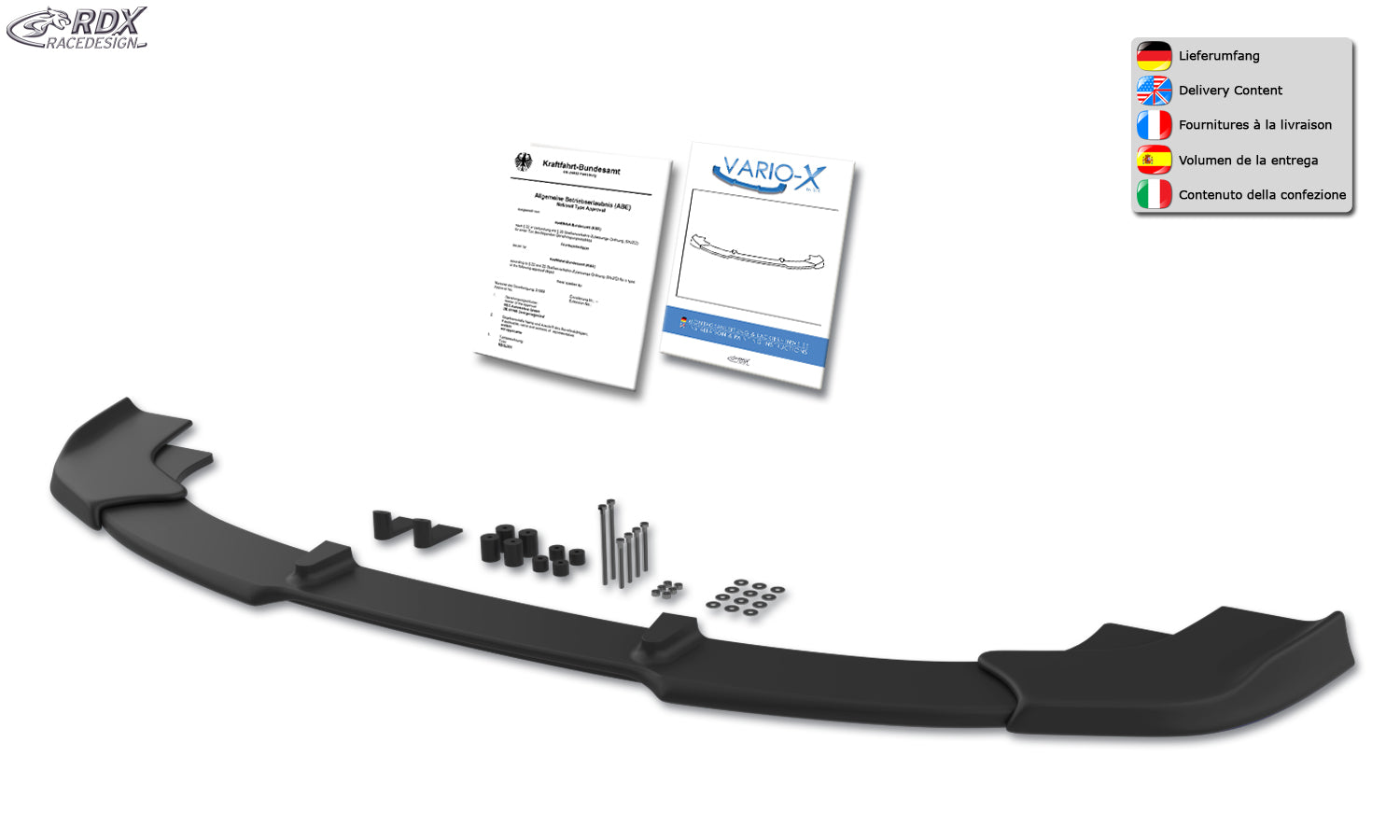 RDX Front Spoiler VARIO-X for BMW 7-series E65 / E66 -2005 Front Lip Splitter