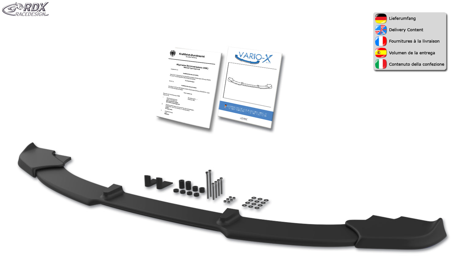 RDX Front Spoiler VARIO-X for BMW X3 E83 M-Styling 2006+ Front Lip Splitter