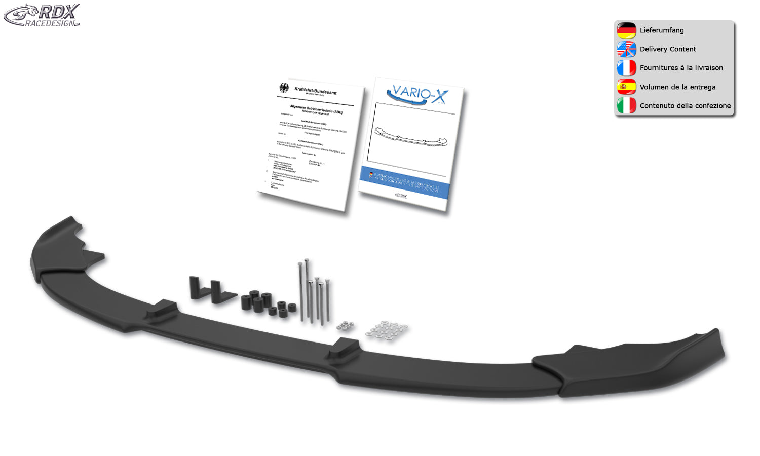RDX Front Spoiler VARIO-X for VW ID.7 (ED / 2023-today) Front Lip Splitter