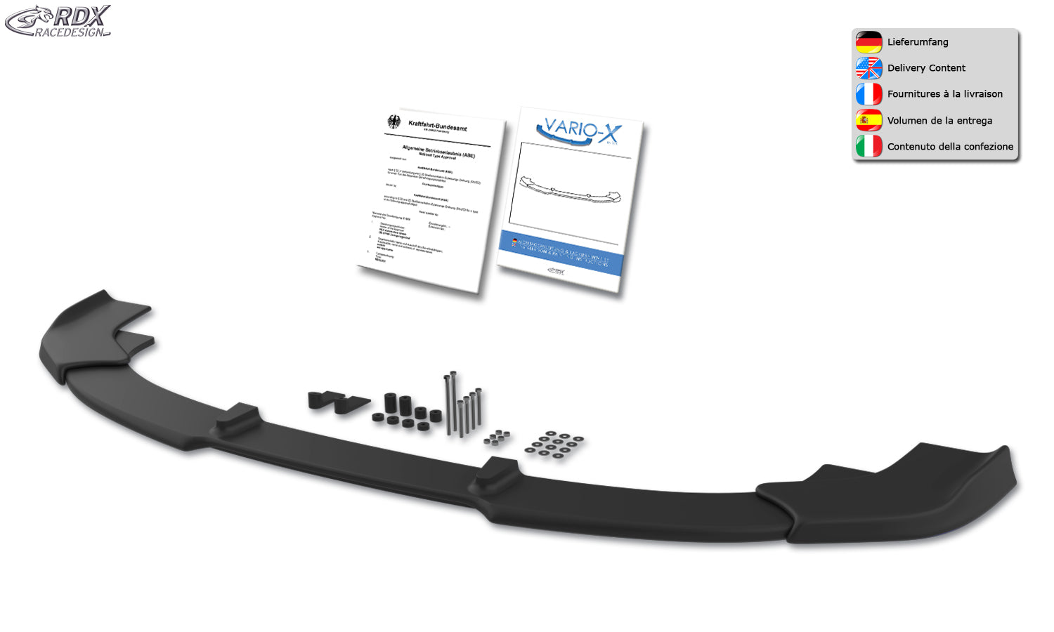 RDX Front Spoiler VARIO-X for MERCEDES Sprinter NCV 3 W906 (-2013) Front Lip Splitter