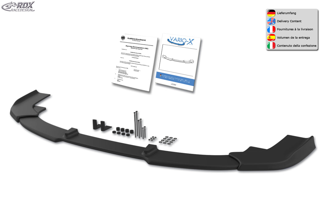 RDX Front Spoiler VARIO-X for MERCEDES Sprinter NCV 3 W906 (2013+) Front Lip Splitter