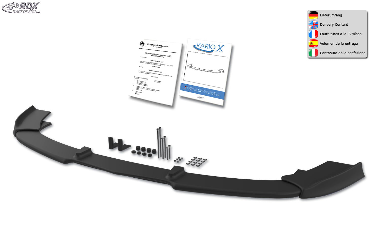 RDX Front Spoiler VARIO-X for MERCEDES Vito W447 Front Lip Splitter