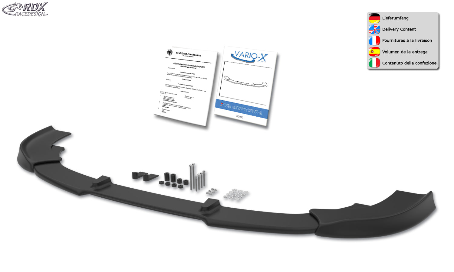 RDX Front Spoiler VARIO-X for MERCEDES V-Class W447 AMG-Line Front Lip "V1" Splitter