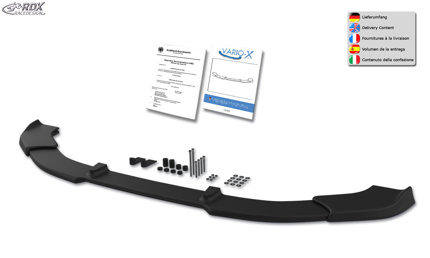 RDX Front Spoiler VARIO-X for BMW 1-series F20 / F21 M-Sport & M140 2015+ Front Lip Splitter
