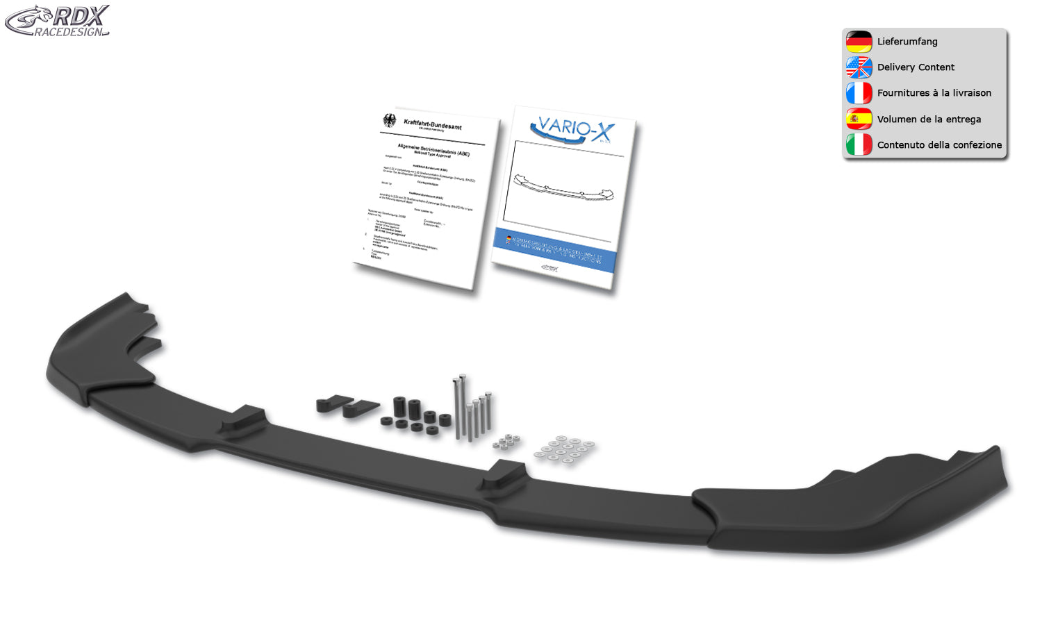 RDX Front Spoiler VARIO-X for BMW 1-series F40 M Sport Front Lip Splitter