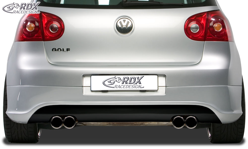 RDX Rear Bumper Extension for VW Golf 5 "R32 clean" with exhaust hole left & right