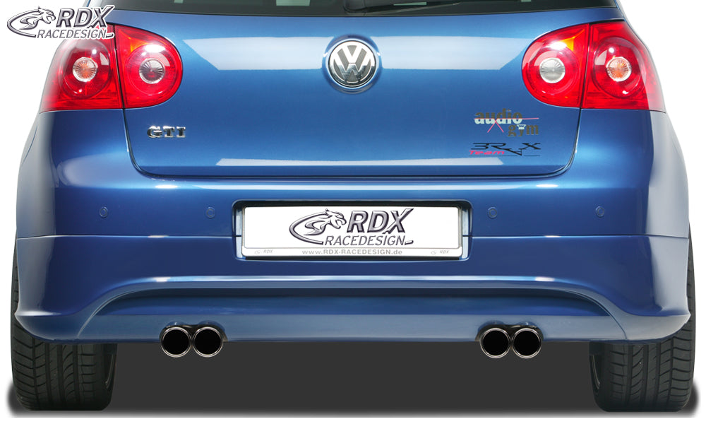 RDX Rear Bumper Extension for VW Golf 5 "R32 clean" with exhaust hole left & right