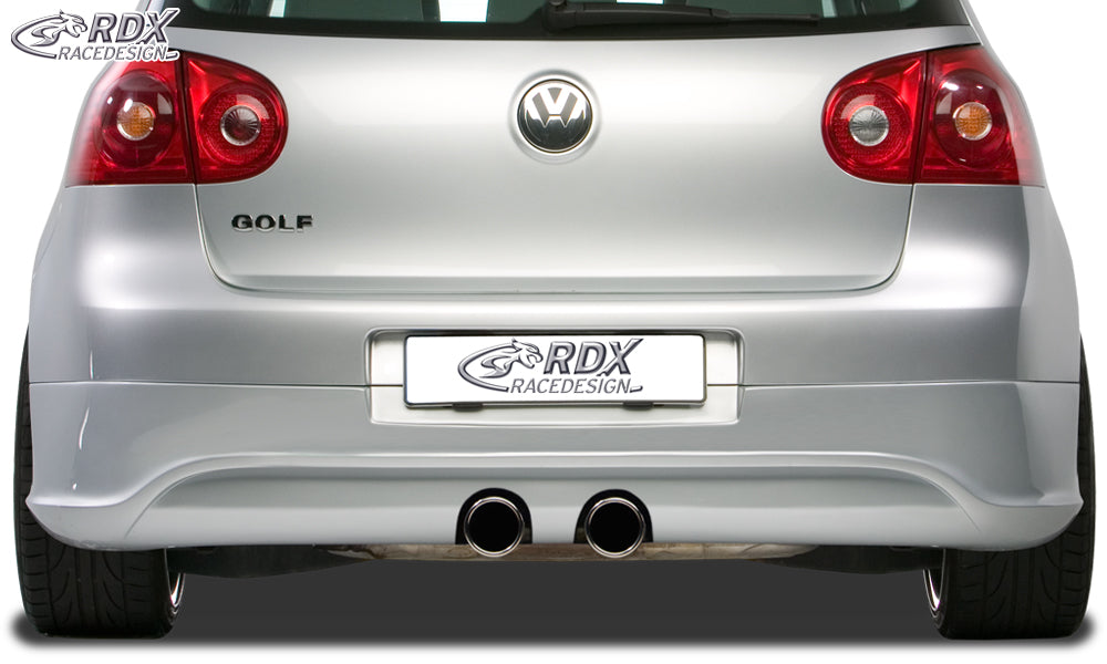 RDX Rear Bumper Extension for VW Golf 5 "R32 clean" with exhaust hole for R32-Exhaust
