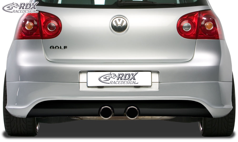 RDX Rear Bumper Extension for VW Golf 5 "R32 clean" with exhaust hole for R32-Exhaust