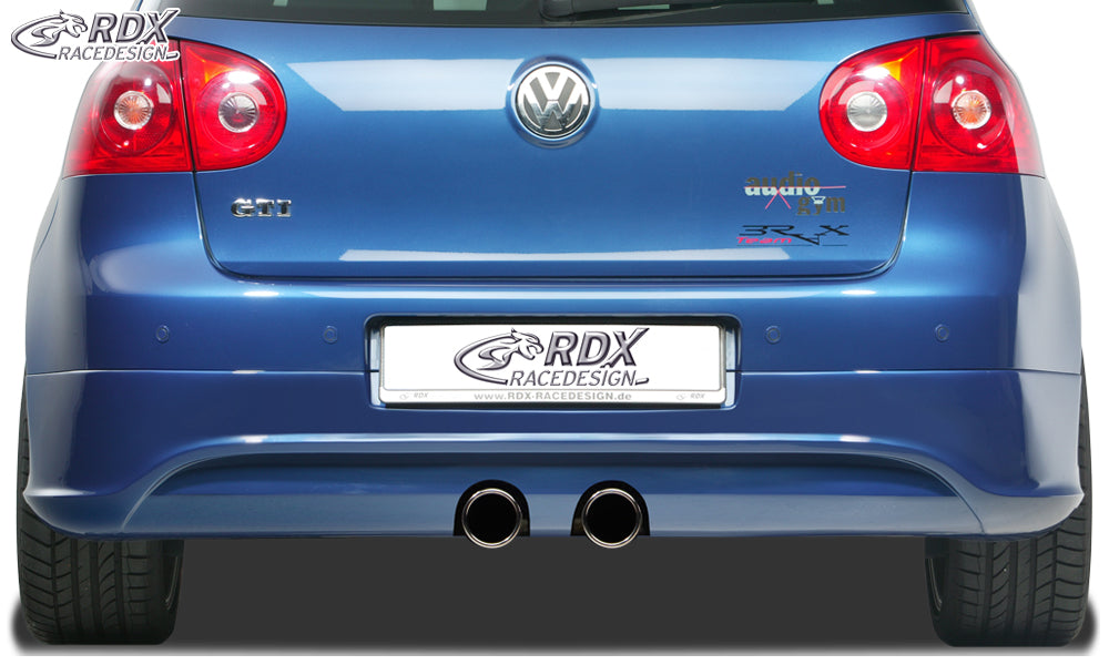 RDX Rear Bumper Extension for VW Golf 5 "R32 clean" with exhaust hole for R32-Exhaust
