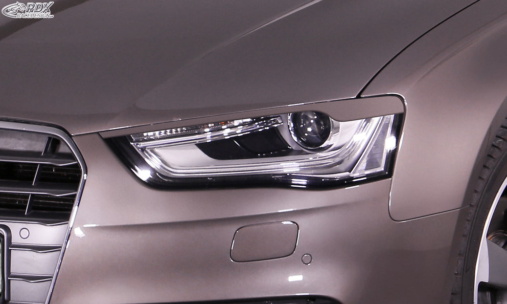 RDX Headlight Covers for AUDI A4 B8, B81, 8K Facelift (2011-2015) black highgloss Light Brows