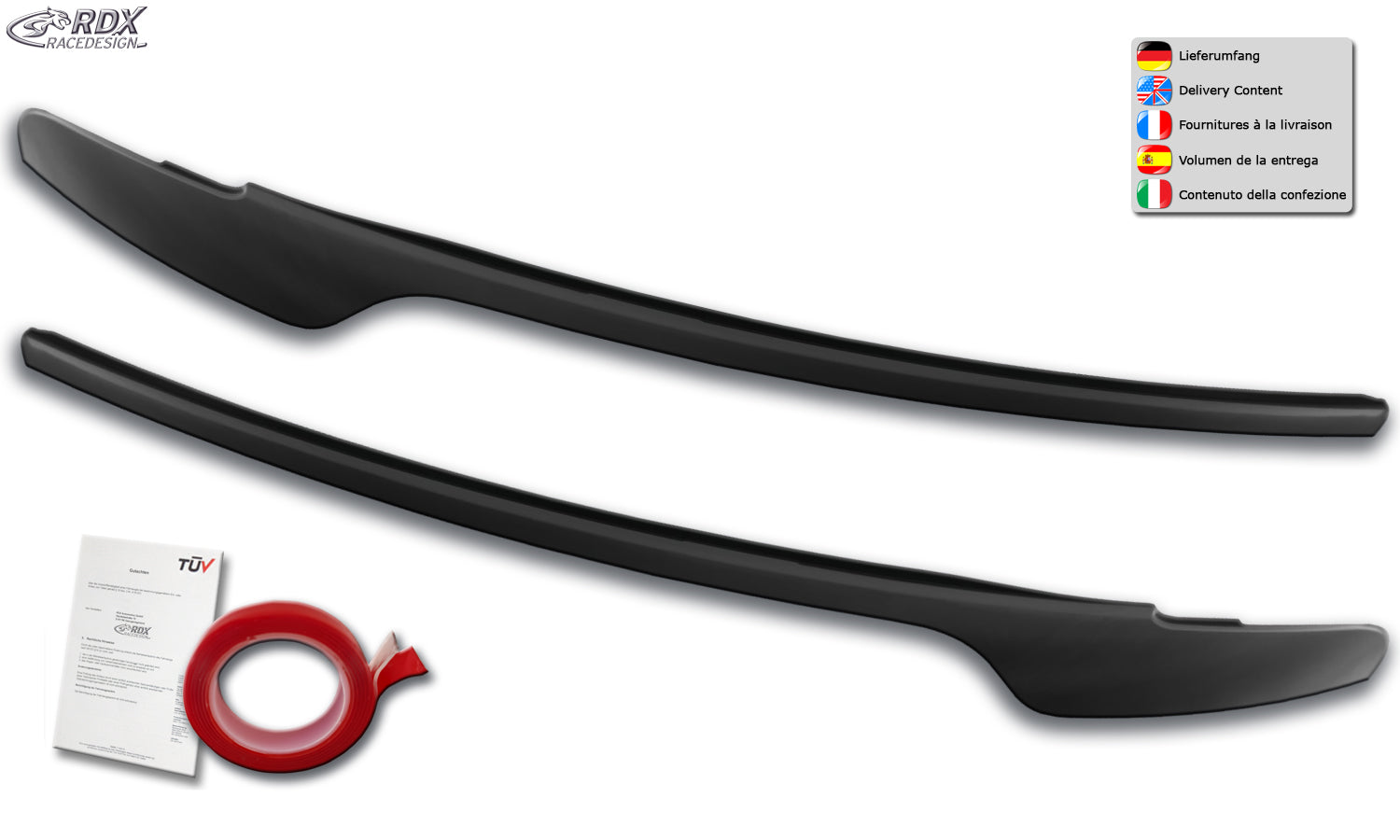 RDX Headlight Covers for AUDI A4 B8, B81, 8K Facelift (2011-2015) black highgloss Light Brows