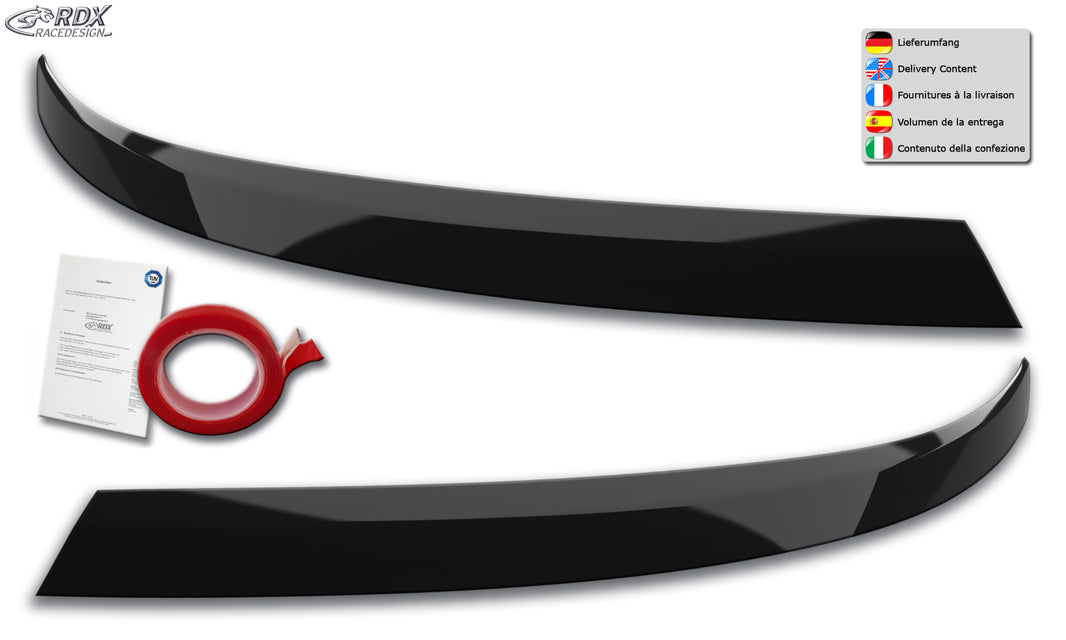 RDX Headlight Covers for VW T6.1 black highgloss Light Brows