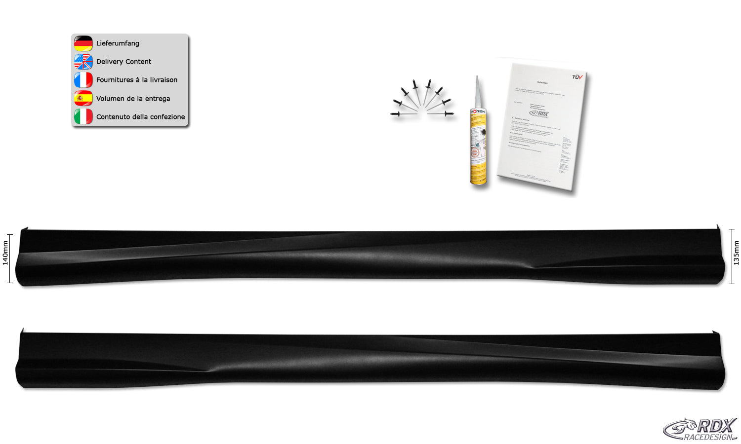 RDX Sideskirts for AUDI A3-8P "Turbo"