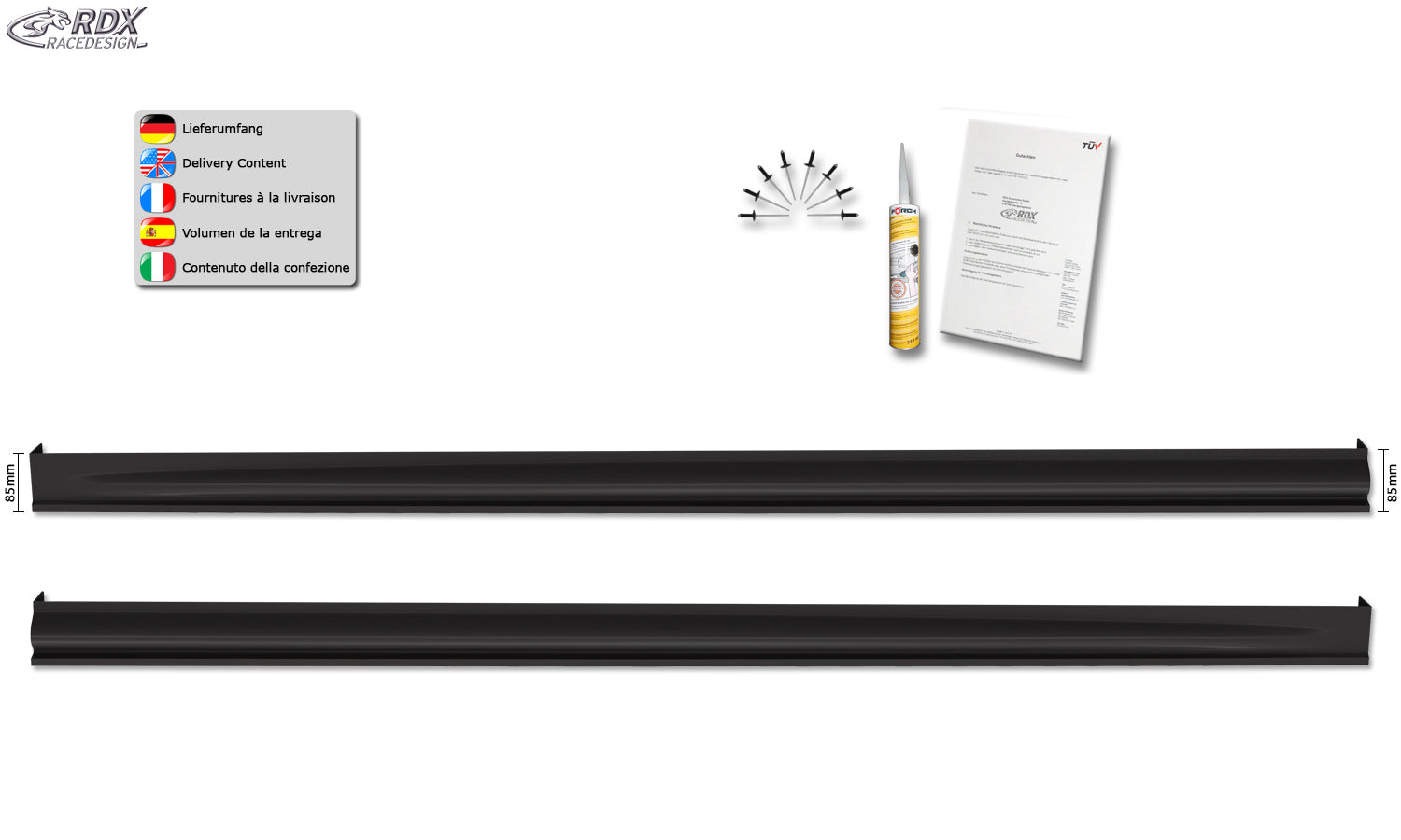 VW Caddy 2K Side Skirts